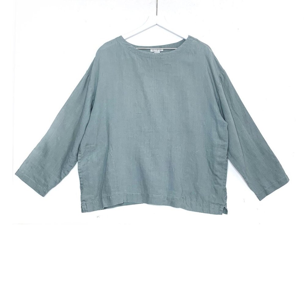 MOD-O-DOC Linen Kimono Boxy Dolman Tunic Top M